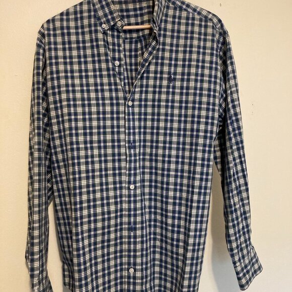Ralph Lauren Long Sleeve Plaid Button Down Men's Size Small Classic Fit Polo - Picture 3 of 8